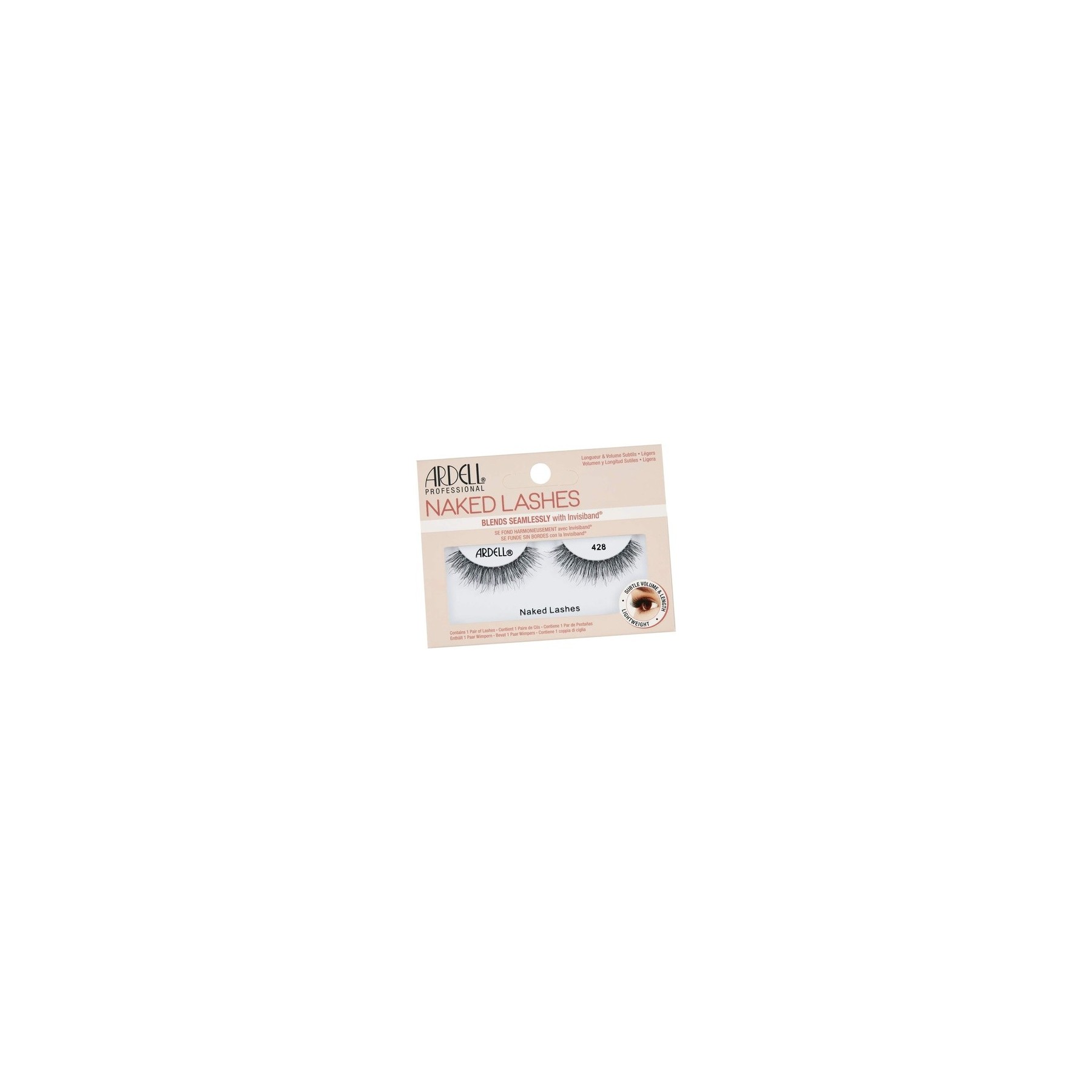 ARDELL Naked Lashes Real Hair False Eyelashes 428 - Natural Vegan Reusable Fake Lashes for Gluing - 1 Pair