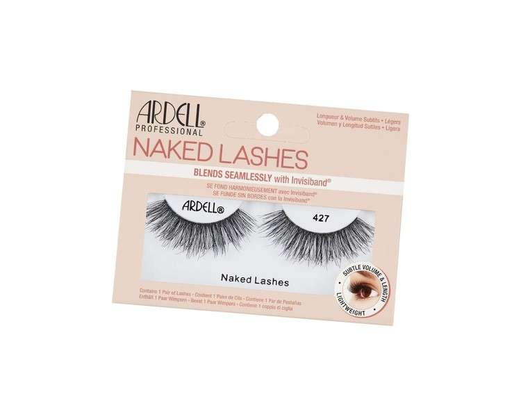 ARDELL Naked Lashes 427 Natural Real Hair False Eyelashes - 1 Pair, Vegan and Reusable