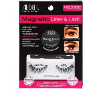 ARDELL Professional Magnetic Demi Wispies Real Hair False Eyelashes with Gel Eyeliner - Reusable Cat Eye Lashes