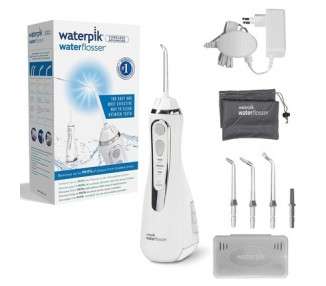Waterpik Cordless Advanced Waterflosser with 4 Tips and 3 Pressure Settings - White
