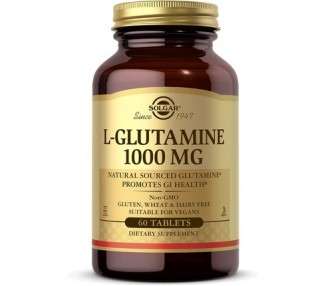 Solgar L-Glutamine 1000mg Tablets Pack of 60 Supports Muscle Function For Active Lifestyles Great Addition to Whey Powder Vegan