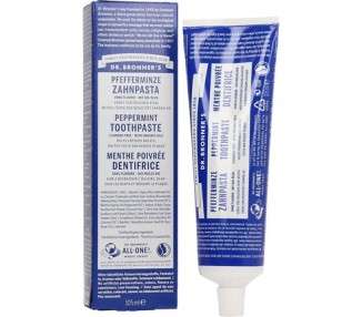 Dr Bronner's All One Peppermint Toothpaste with Organic Fluoride-Free Ingredients 105ml Tube