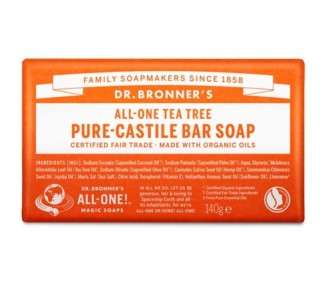 Dr Bronner's 3-in-1 Tea Tree Pure Castile Bar Soap 140g