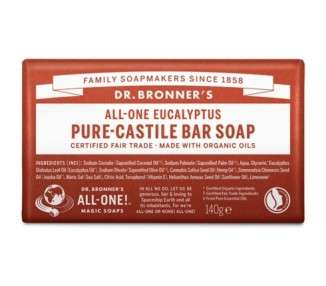 Dr Bronner's 3-in-1 Eucalyptus Pure Castile Bar Soap 140g