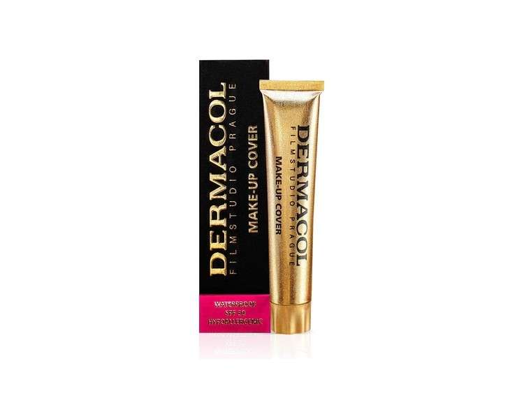 Dermacol Full Coverage Foundation Liquid Makeup Matte Foundation with SPF 30 Waterproof Foundation for Oily Skin Acne & Under Eye Bags Long-Lasting Makeup Products 30g Shade 218