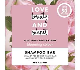 Love Beauty And Planet Muru Muru Butter and Rose Blooming Colour Hydrating and Moisturising Vegan Shampoo Bar 90g