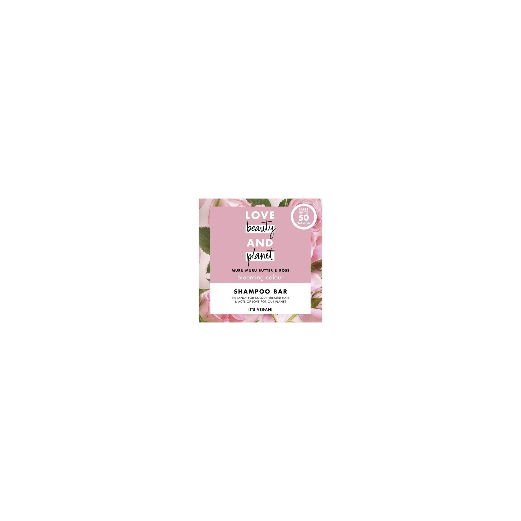 Love Beauty And Planet Muru Muru Butter and Rose Blooming Colour Hydrating and Moisturising Vegan Shampoo Bar 90g