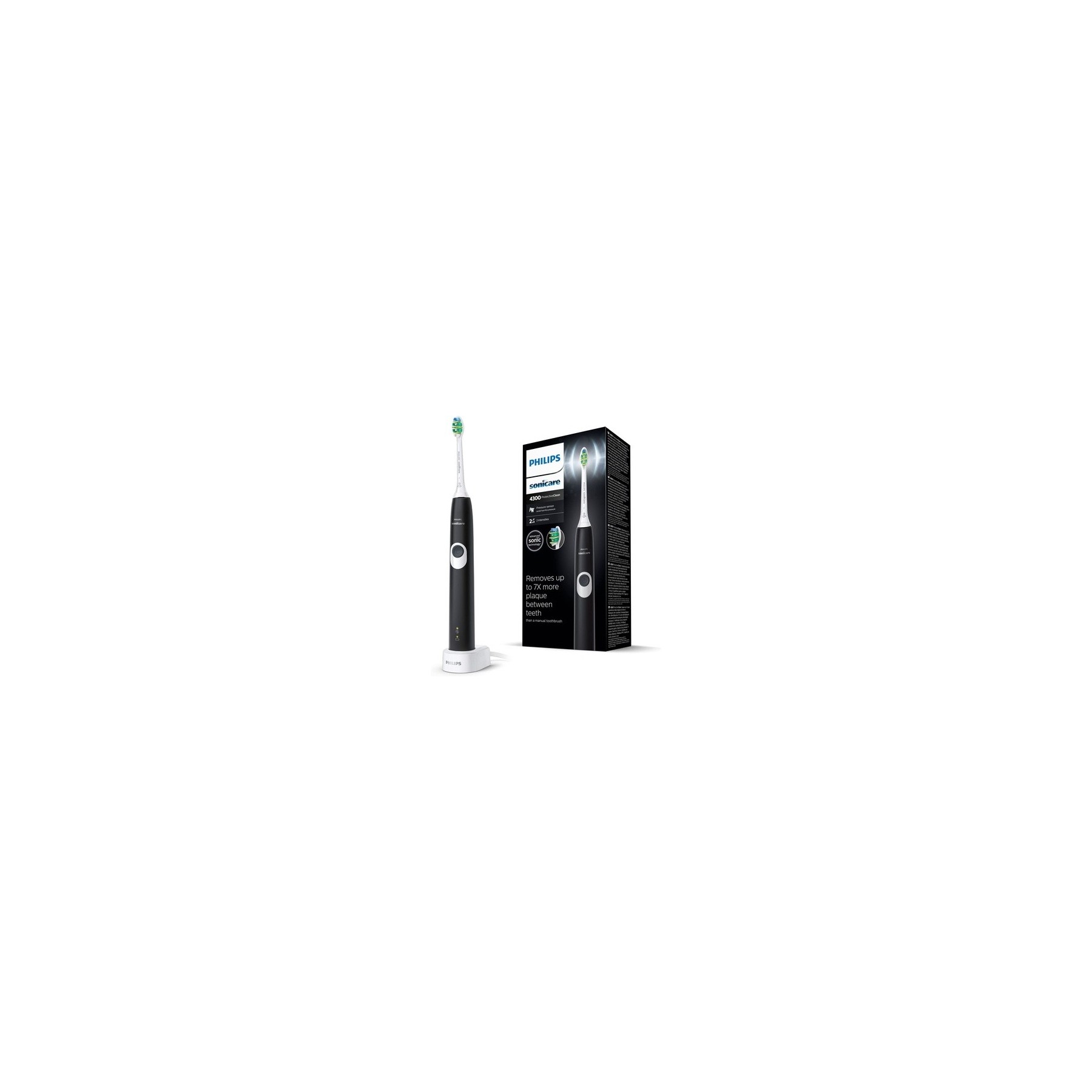 Philips 4300 Series HX6800/63 Electric Sonic Toothbrush for Adults Black with Integrated Battery 110-240 Li-Ion Battery