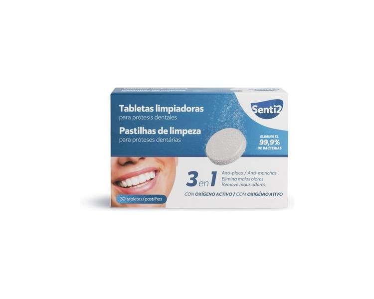 Senti2 Dental Prosthetics and Discharge Splints Cleansing Tablets Menthol