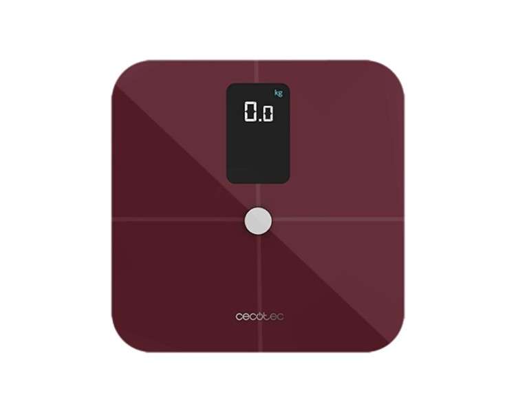 Cecotec Surface Precision 10400 Smart Healthy Vision Garnet Smart Bathroom Scale 15 Parameters Burgundy