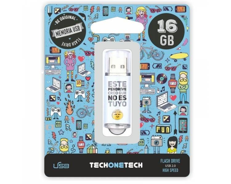 Memoria USB Pen Drive 16gb tech one tech no es tuyo usb 2.0