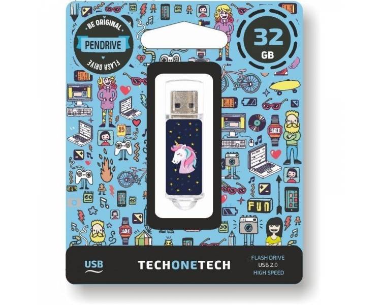 Memoria USB Pen Drive 32gb tech one tech unicornio dream usb 2.0