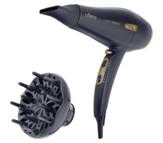 Ufesa SC8460 Professional Ionic Hair Dryer with AC 2400W Motor 2 Speeds 3 Temperatures Diffuser and Concentrator with Narrow Opening 6mm