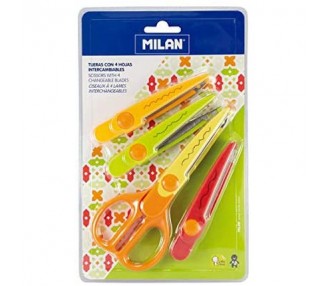 Milan Scissors with 4 ZigZag Cutting Blades Blister