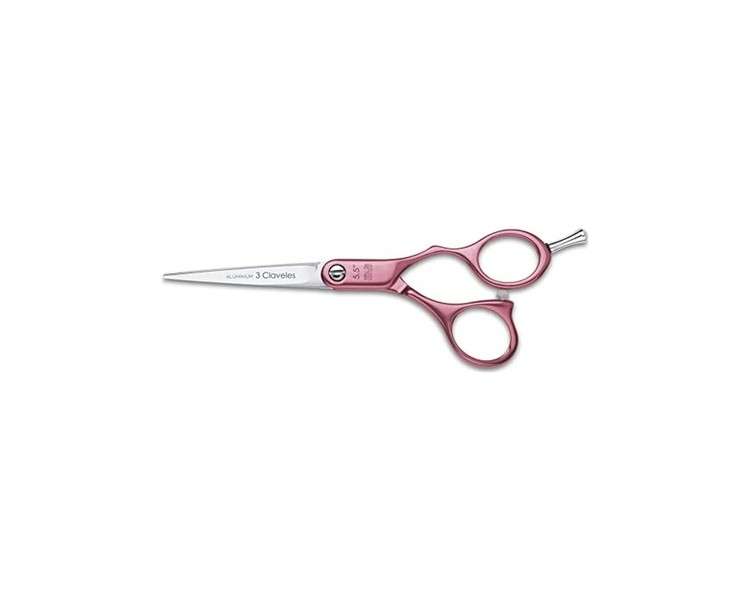3 Claveles Duraluminio Hair Cutting Scissors 5.5" Pink