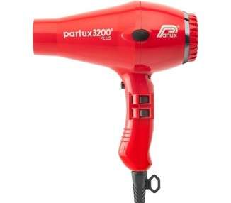 Parlux 3200 Plus Hair Dryer in Raunchy Red Lightweight Compact 1900W Dryer with Ultra High Tech Ionic Technology Salon Favourite 2 Speed Settings 3 Heat Controls Cool Shot Button