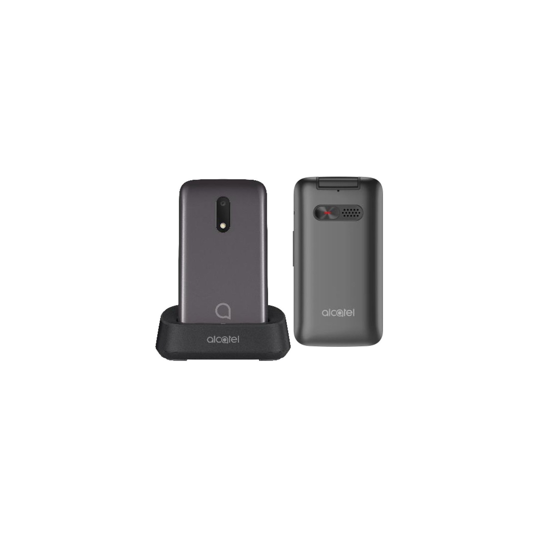 Teléfono móvil alcatel 30.26 para personas mayores/ gris metál