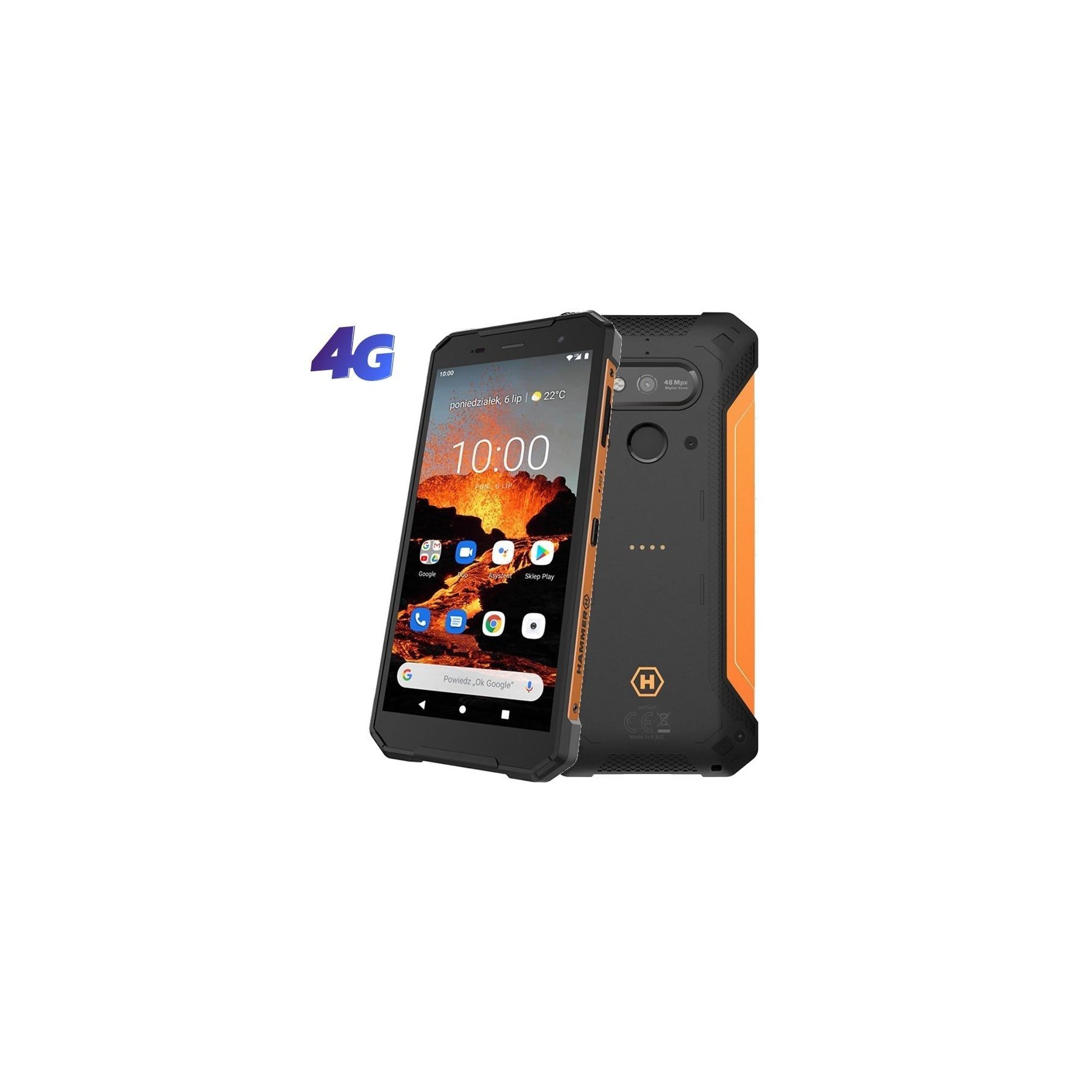 Smartphone ruggerizado hammer explorer pro 6gb/ 128gb/ 5.72'/ negro naranja