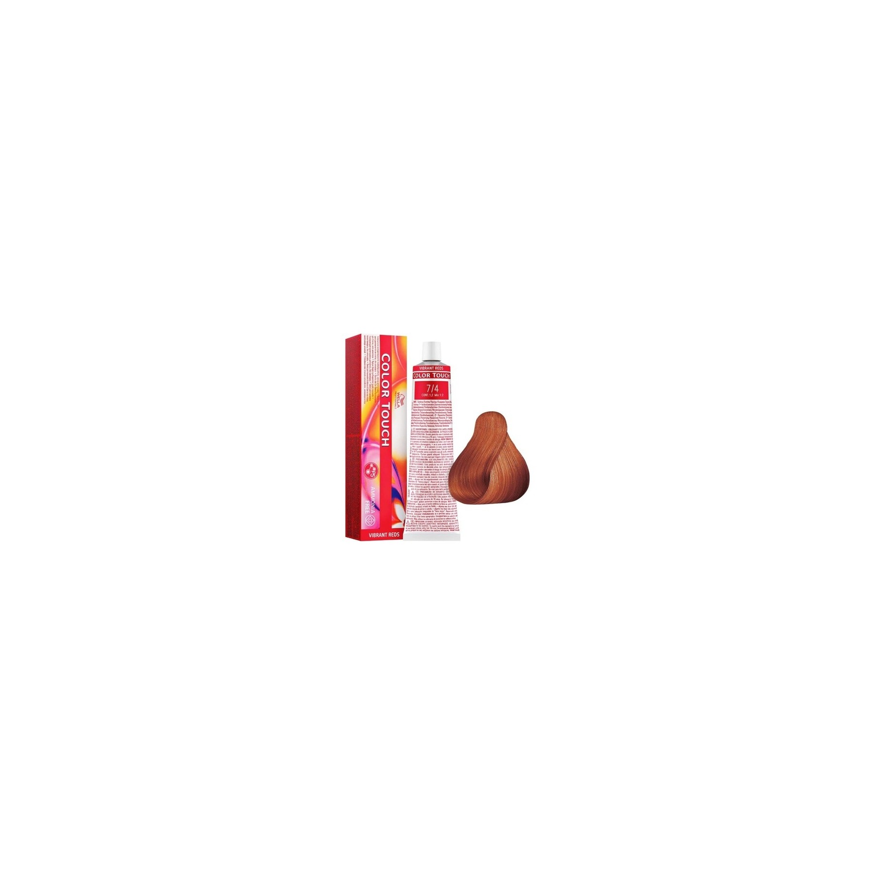 Wella Hair Color Touch Vibrant Reds 7/4 Medium Blonde/Red 60ml