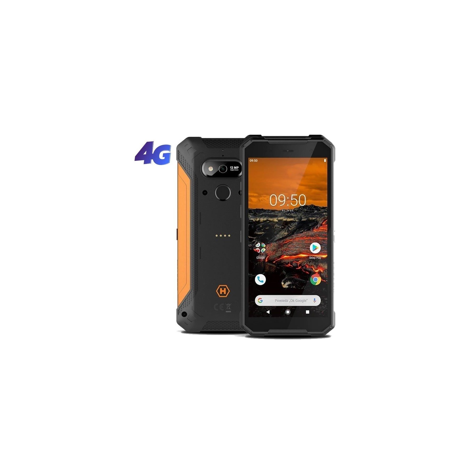 Smartphone ruggerizado hammer explorer 3gb/ 32gb/ 5.72'/ negro naranja