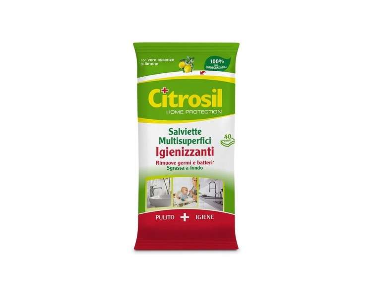 Citrosil Home Protection Lemon Sanitizing Wipes 40 Wipes