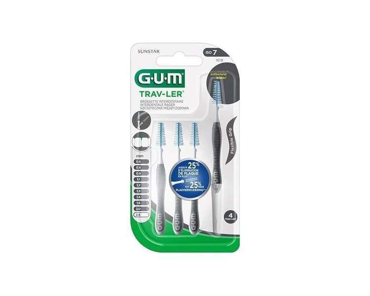 GUM Trav-ler 4 Interdental Brushes 2.6mm