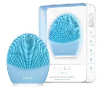 FOREO LUNA 3 Combination Facial Cleansing Brush, Blue