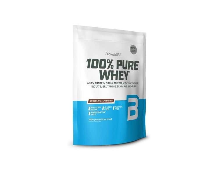 BioTechUSA 100% Pure Whey Chocolate Protein Complex with Bromelain Enzymes and Amino Acids 1kg