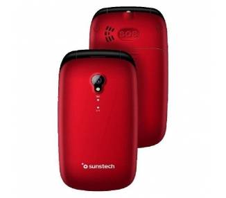 Teléfono móvil sunstech celt17 para personas mayores/ rojo
