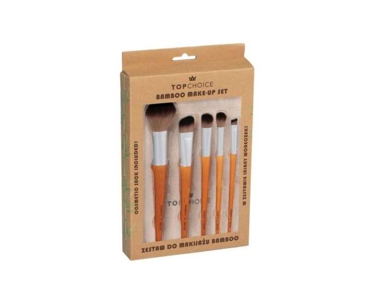 Top Choice Makeup Brush Set with Bamboo Handles 5 Pieces