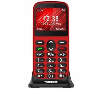 Teléfono móvil telefunken s420 para personas mayores/ rojo