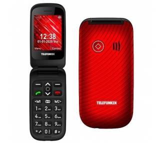 Teléfono móvil telefunken s440 para personas mayores/ rojo