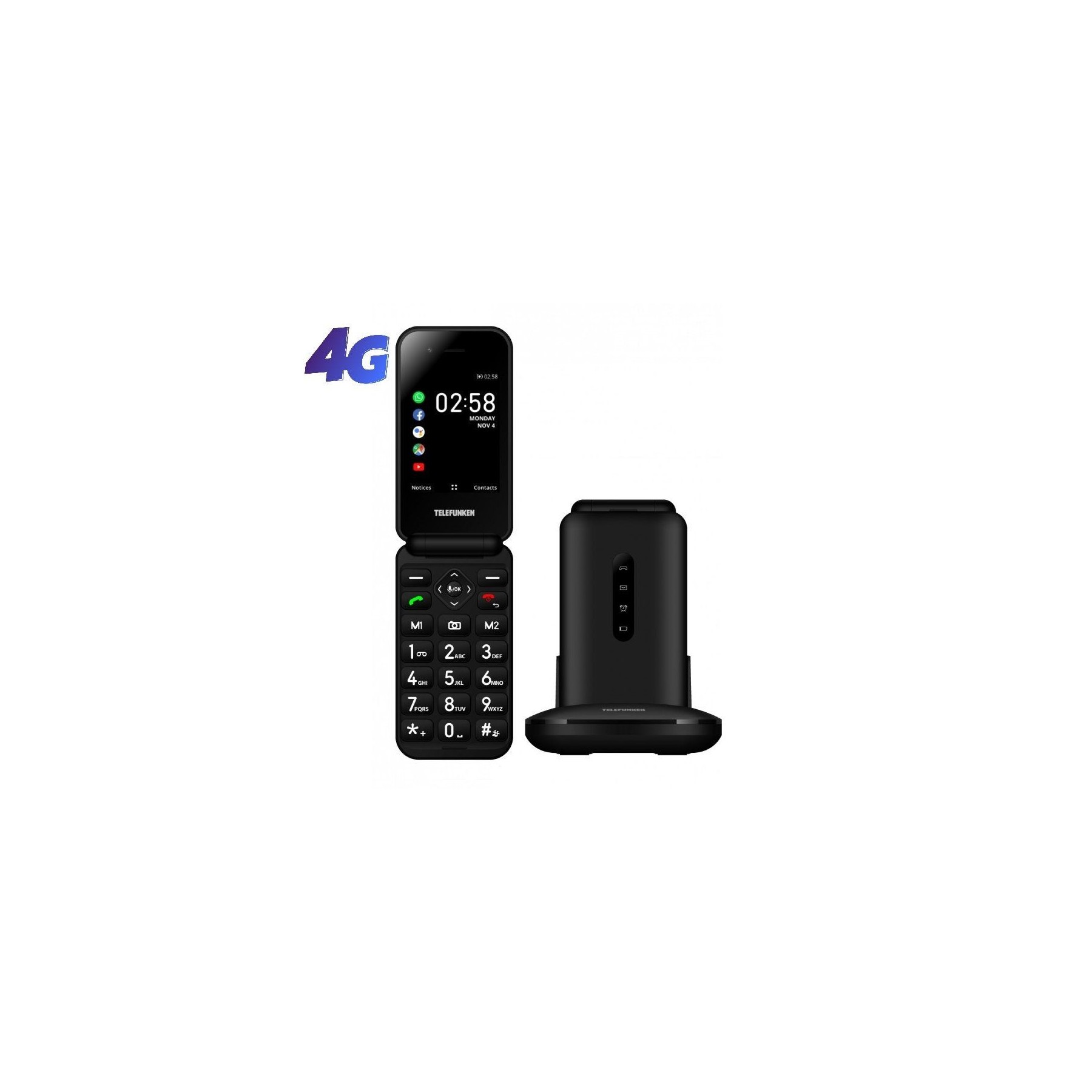Teléfono móvil telefunken s740 para personas mayores/ negro