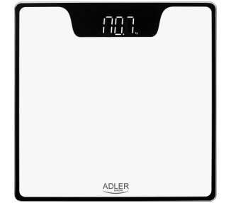 Adler AD8174w Digital Body Scale with High-Precision Sensors and Tempered Glass - White