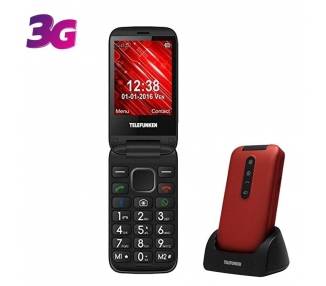 Teléfono móvil telefunken tm 360 cosi para personas mayores/ rojo