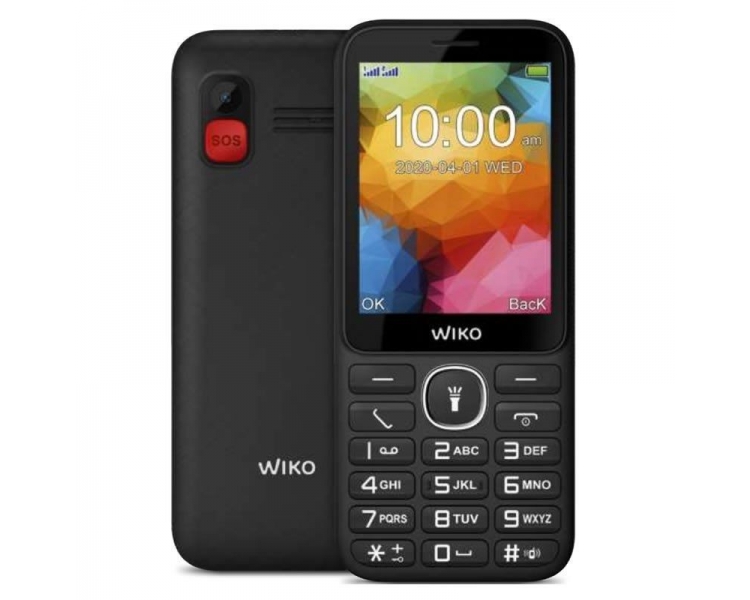 Teléfono móvil wiko f200 para personas mayores/ negro
