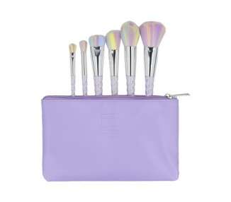 ilu Basic Set 6 Makeup Brushes with Unicorn Pastel Bag