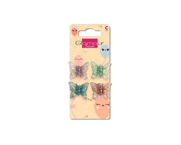 Glamour Mademoiselle Hair Clips 4 Pieces - Pack of 4