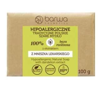 BARWA Hypoallergenic Traditional Polish Grey Soap with Dandelion 100ml