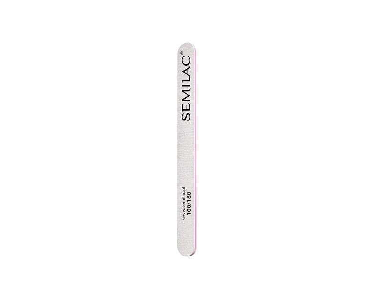 Semilac Straight Shaped Nail Files Double-Sided with Medium Grit 100/180 - Perfect for Natural and Gel Nails - Ideal for Manicure and Pedicure