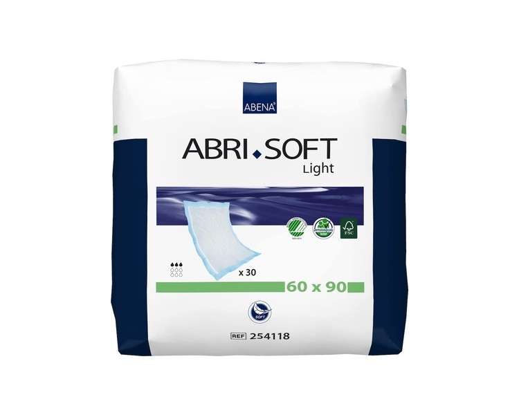 ABENA Abri-Soft Light Disposable Incontinence Pads 60x90cm 1250ml Absorbency - Pack of 30