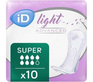 iD Light Advanced Super Incontinence Protection 10 Pack 800ml