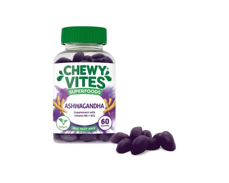 Chewy Vites Adults Superfoods Ashwagandha Gummy Vitamins 60 Count 250mg - Vegan