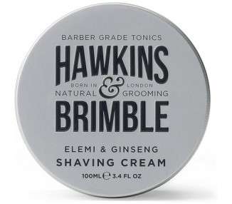Hawkins and Brimble Shaving Cream 100ml 3.4 fl oz Male Shave Soap Lotion Good Lather Lightly Fragranced