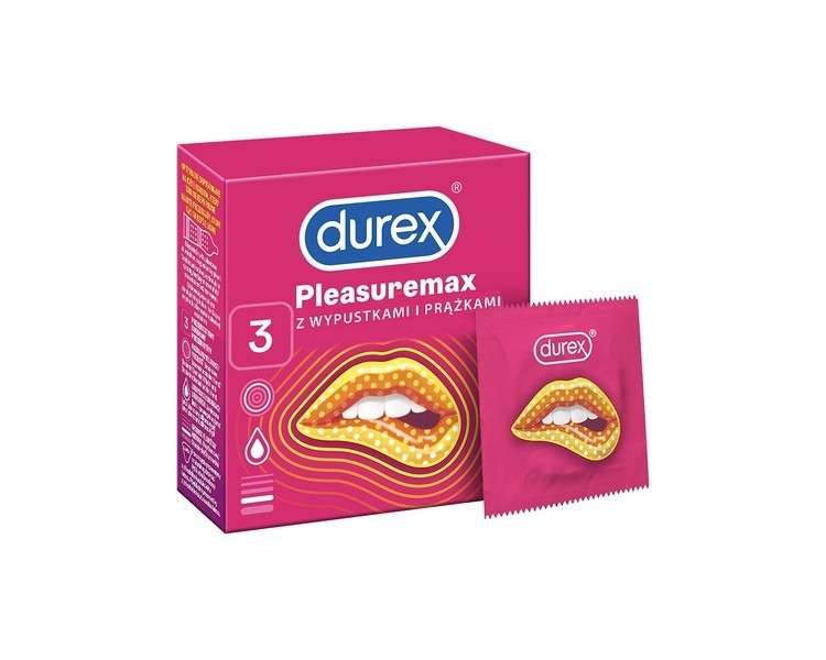 Durex Pleasuremax Condoms with Nubs and Rings 3 Pack