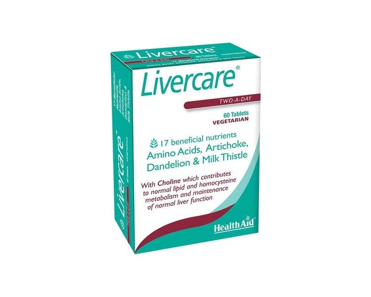 HealthAid Livercare Vegetarian Tablets Yellow Turmeric 60 Count