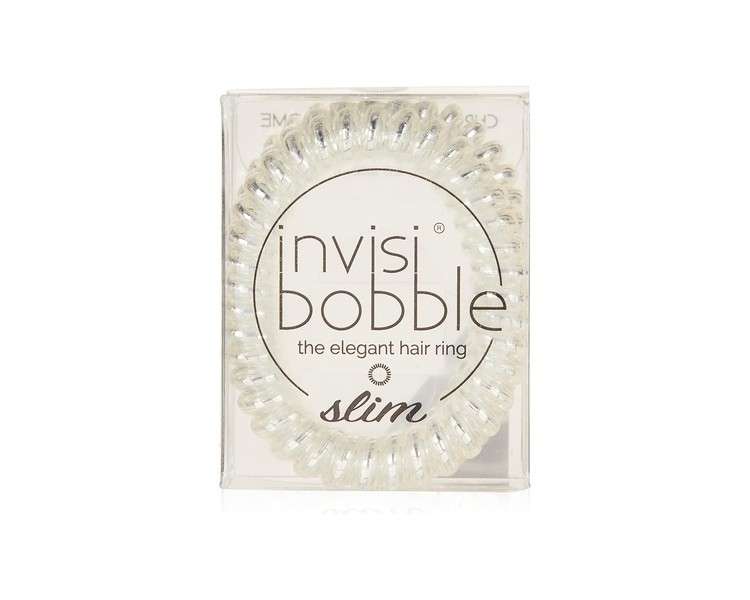 invisibobble SLIM Hair Ties Chrome Sweet Chrome 3 Pack - No Kink Strong Hold Stylish Bracelet Suitable for All Hair Types