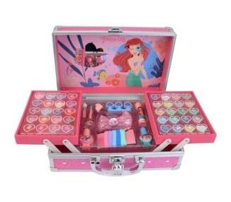 Lip Smacker Disney Princess Traincase for Kids 40+ Piece Makeup Giftset with Lip Glosses Creamy Eyeshadows and Nail Polishes Hair and Makeup Accessories Included