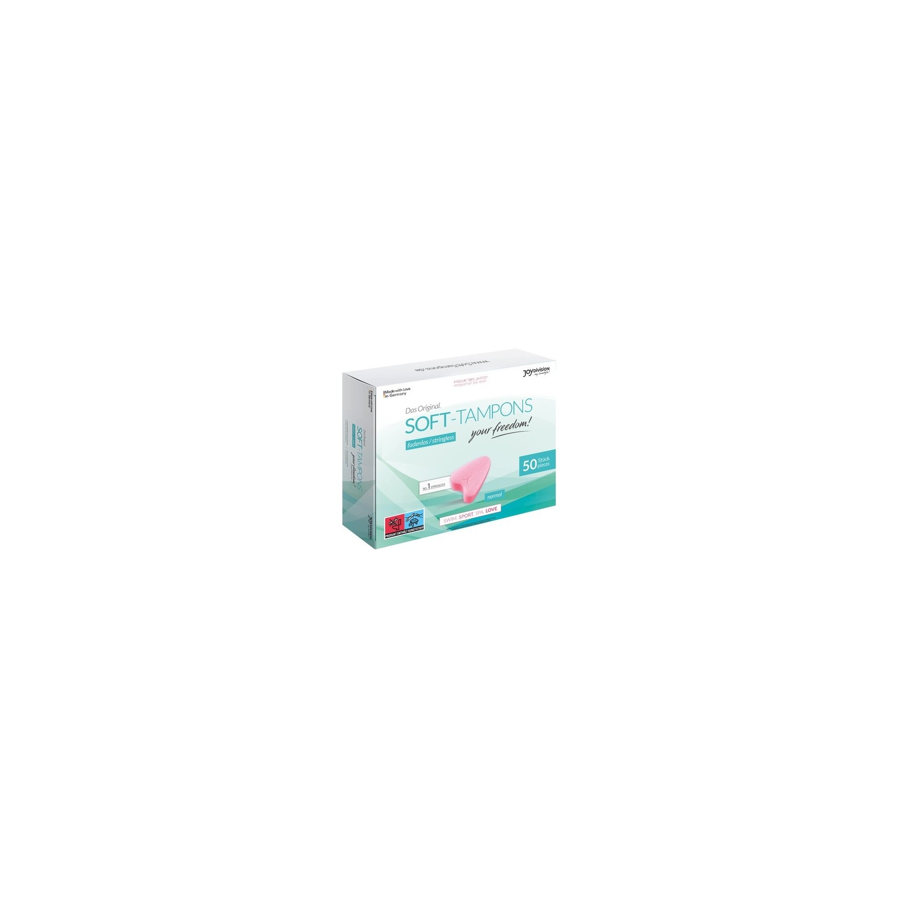 JOYDIVISION Soft-Tampons Normal 50 Pieces Threadless Tampons for Sports, Swimming, and Spa
