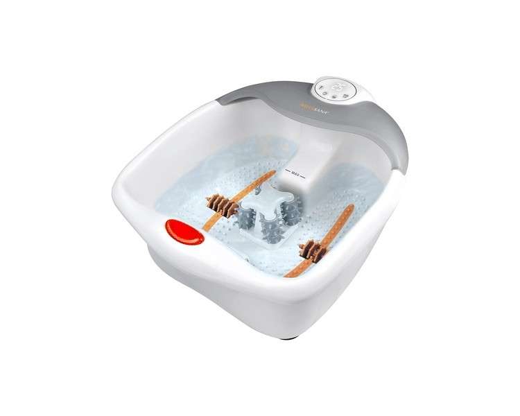 Medisana FS 885 Foot Spa with Foot Reflex Zone Massage Electric Foot Bath with Heat Function Vibration Massage Timer Function for Large Feet and a Pleasant Foot Massage